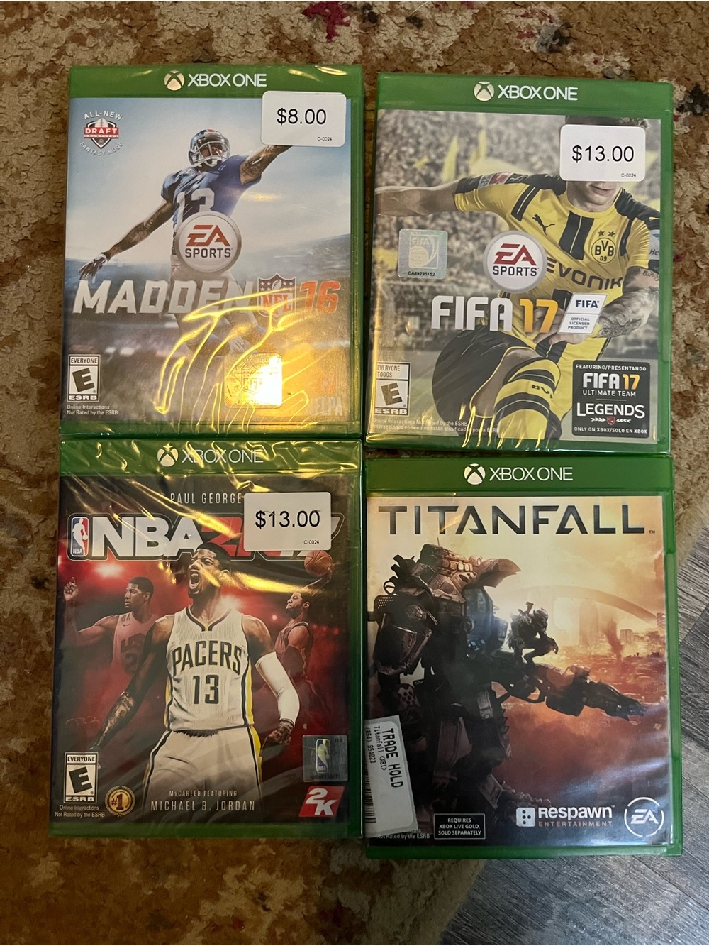 Xbox One 4 Game Lot Madden 16 FIFA 17 NBA 2K17 Titanfall CIB